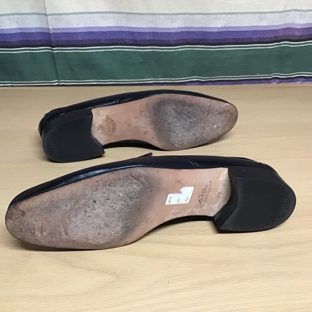 EUC Bally Black Leather Loafers Size 11.5 Made In Switzerland - Picture 11 of 12